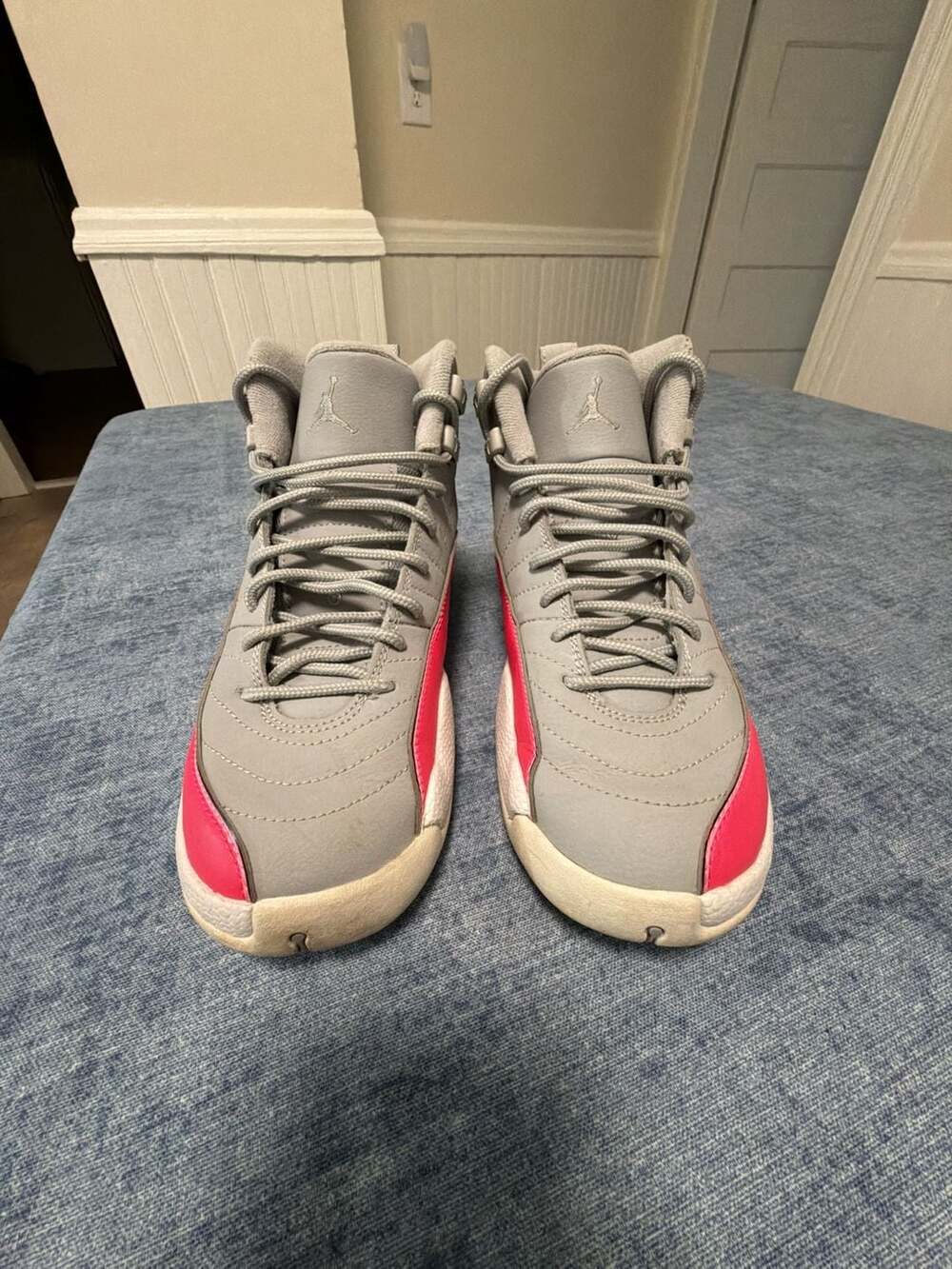Jordan Air Jordan 12 Retro GS Size 6.5Y Wolf Grey Racer Pink
